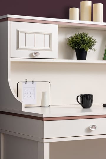 Skrivebord Homitis Ezgi (132 x 134 x 62 cm) Light Cream - Oppbevaring - Oppbevaringsmøbler - Kommode - Skatoll