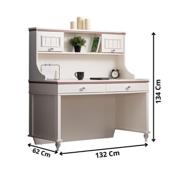 Skrivebord Homitis Ezgi (132 x 134 x 62 cm) Light Cream - Oppbevaring - Oppbevaringsmøbler - Kommode - Skatoll