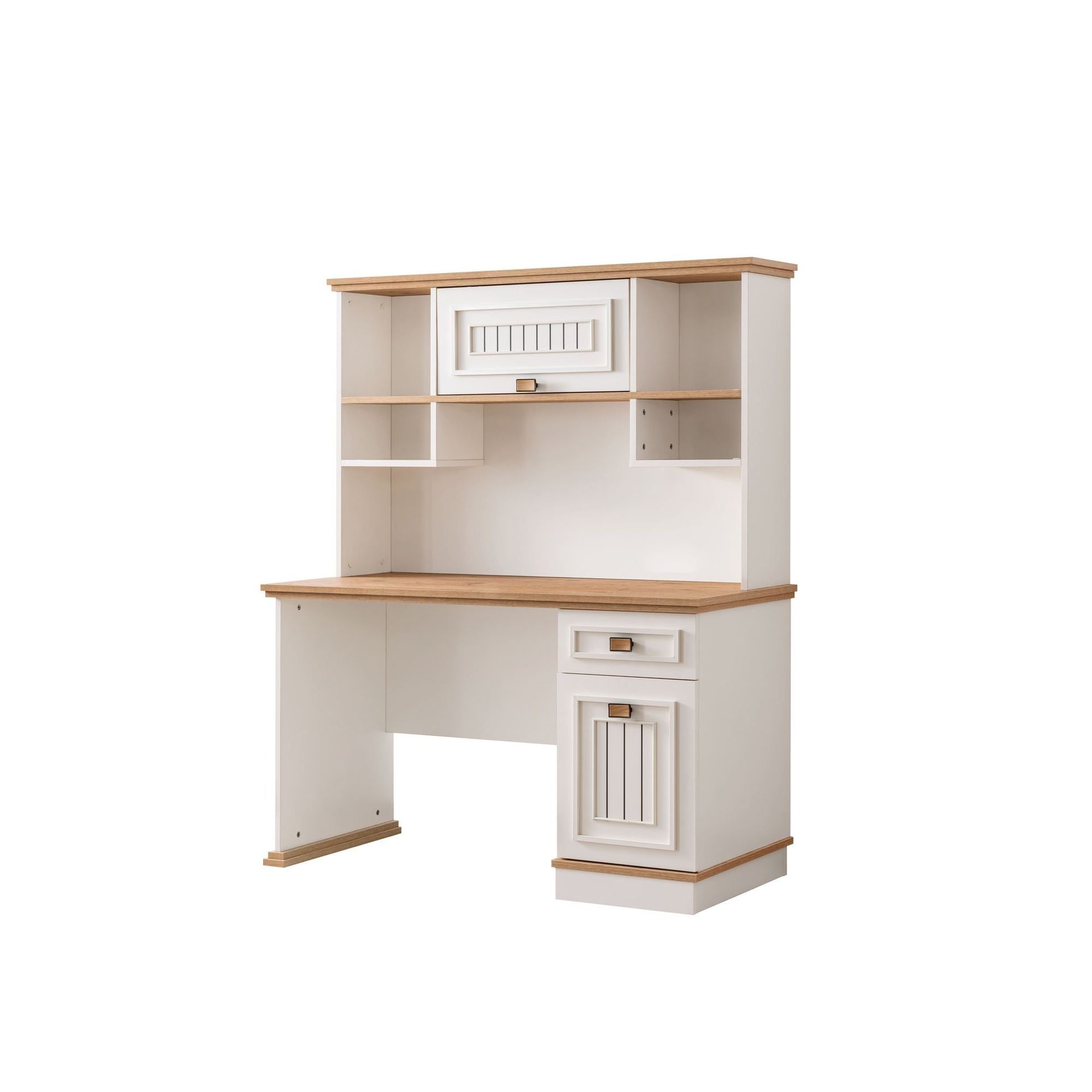 Skrivebord Homitis Zenit (131 x 161 x 59 cm) Lys krem -