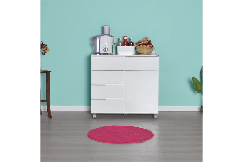 Byrå Vit högglans - Oppbevaring - Oppbevaringsmøbler - Kommode - Skuffeseksjon