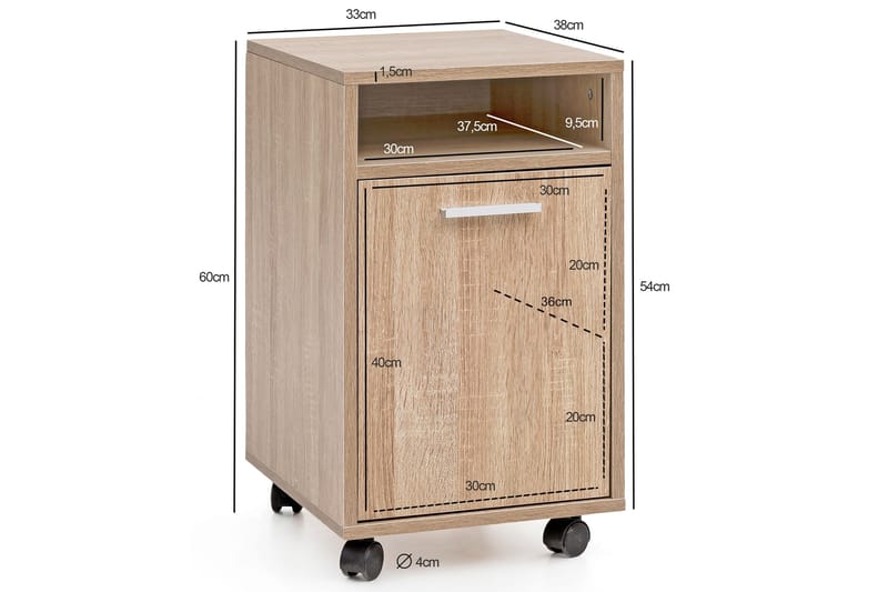 Hennefer Hurts 33x38 cm - Brun - Oppbevaring - Oppbevaringsmøbler - Kommode - Skuffeseksjon