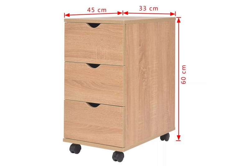 Kommode 33x45x60 cm eik - Oppbevaring - Oppbevaringsmøbler - Kommode - Skuffeseksjon