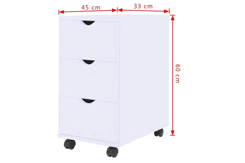 Kommode 33x45x60 cm hvit - Oppbevaring - Oppbevaringsmøbler - Kommode - Skuffeseksjon