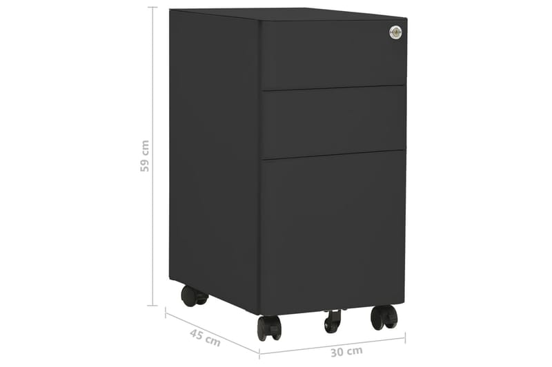 Mobilt arkivskap antrasitt 30x45x59 cm stål - Antrasittgrå - Oppbevaring - Oppbevaringsmøbler - Kommode - Skuffeseksjon