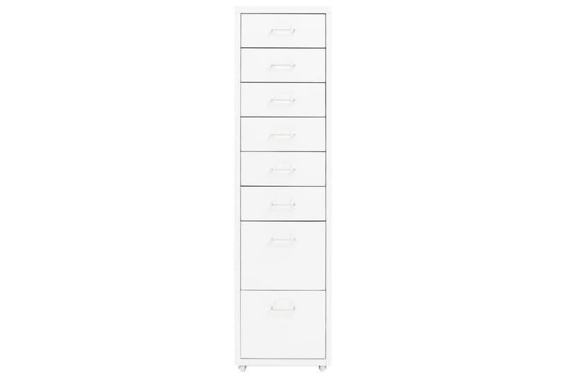 Mobilt arkivskap hvit 28x41x109 cm metall - Hvit - Oppbevaring - Oppbevaringsmøbler - Kommode - Skuffeseksjon