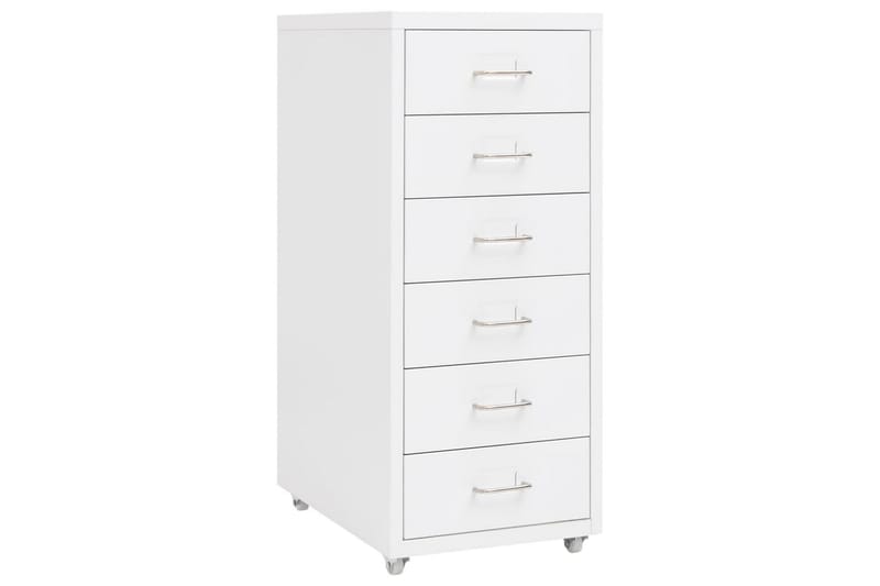 Mobilt arkivskap hvit 28x41x69 cm metall - Hvit - Oppbevaring - Oppbevaringsmøbler - Kommode - Skuffeseksjon
