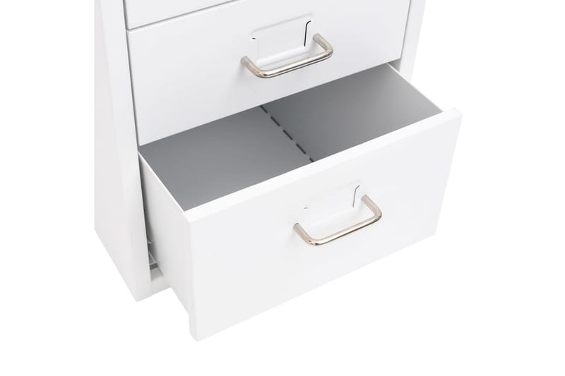Mobilt arkivskap hvit 28x41x69 cm metall - Hvit - Oppbevaring - Oppbevaringsmøbler - Kommode - Skuffeseksjon