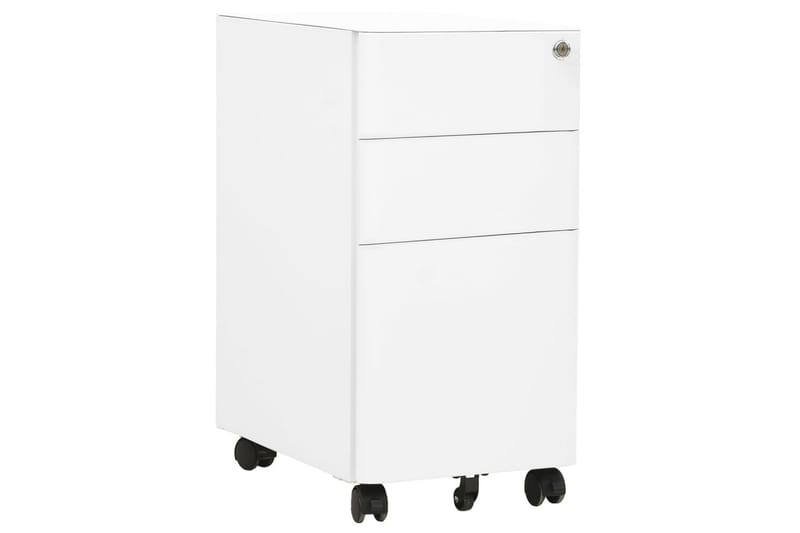 Mobilt arkivskap hvit 30x45x59 cm stål - Hvit - Oppbevaring - Oppbevaringsmøbler - Kommode - Skuffeseksjon