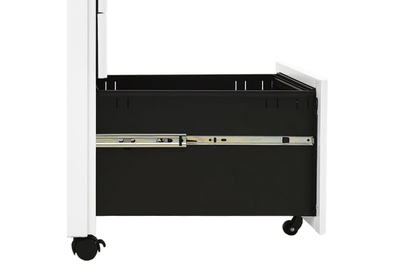 Mobilt arkivskap hvit 30x45x59 cm stål - Hvit - Oppbevaring - Oppbevaringsmøbler - Kommode - Skuffeseksjon