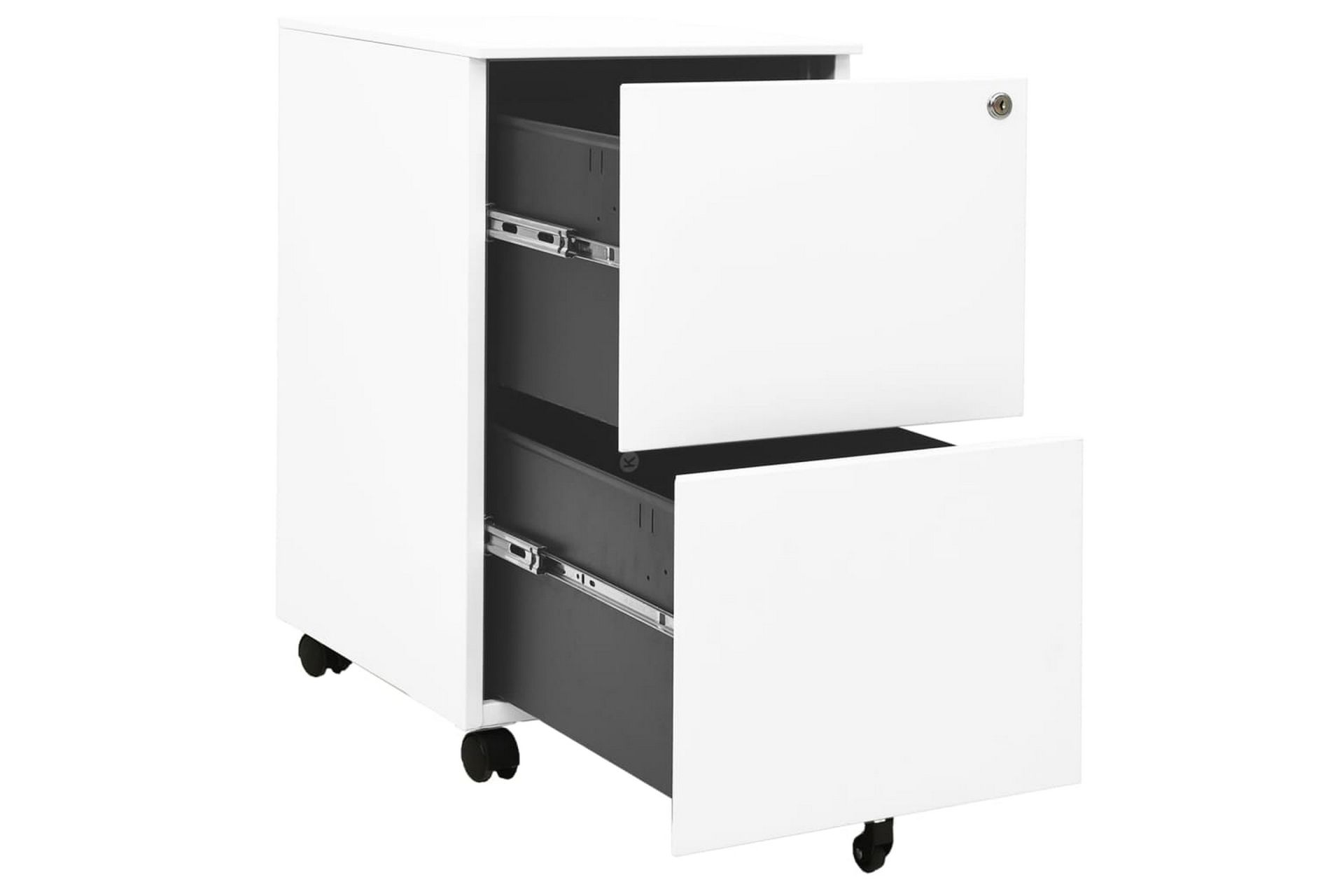 Mobilt arkivskap hvit 39x45x67 cm stål - Hvit - Oppbevaring - Oppbevaringsmøbler - Kommode - Skuffeseksjon