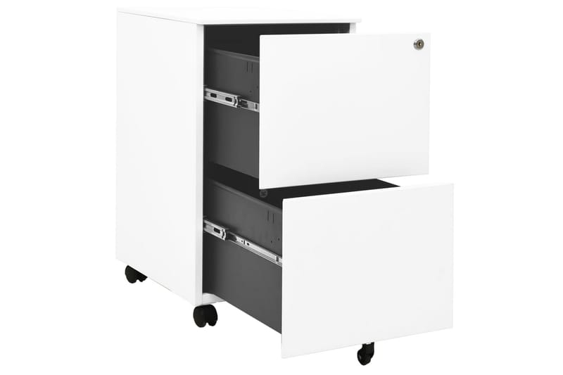 Mobilt arkivskap hvit 39x45x67 cm stål - Hvit - Oppbevaring - Oppbevaringsmøbler - Kommode - Skuffeseksjon