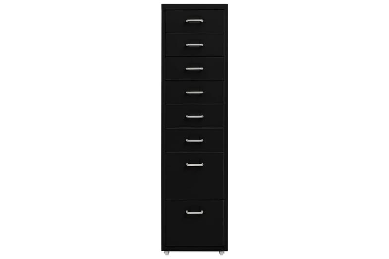 Mobilt arkivskap svart 28x41x109 cm metall - Svart - Oppbevaring - Oppbevaringsmøbler - Kommode - Skuffeseksjon