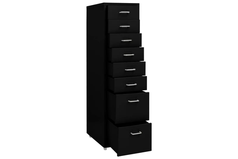 Mobilt arkivskap svart 28x41x109 cm metall - Svart - Oppbevaring - Oppbevaringsmøbler - Kommode - Skuffeseksjon