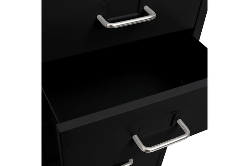 Mobilt arkivskap svart 28x41x109 cm metall - Svart - Oppbevaring - Oppbevaringsmøbler - Kommode - Skuffeseksjon