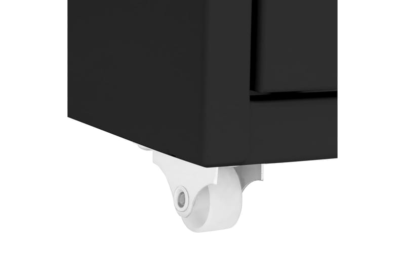 Mobilt arkivskap svart 28x41x109 cm metall - Svart - Oppbevaring - Oppbevaringsmøbler - Kommode - Skuffeseksjon