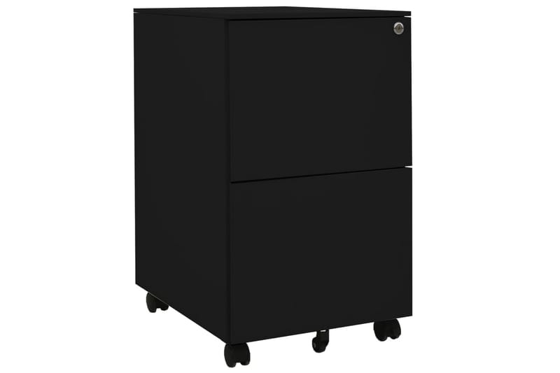 Mobilt arkivskap svart 39x45x67 cm stål - Svart - Oppbevaring - Oppbevaringsmøbler - Kommode - Skuffeseksjon