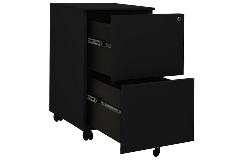Mobilt arkivskap svart 39x45x67 cm stål - Svart - Oppbevaring - Oppbevaringsmøbler - Kommode - Skuffeseksjon