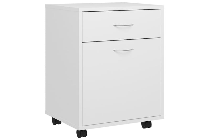 Rulleskap hvit 45x38x54 cm sponplate - Hvit - Oppbevaring - Oppbevaringsmøbler - Kommode - Skuffeseksjon