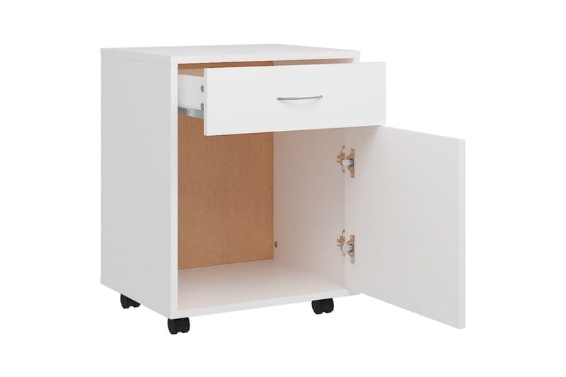 Rulleskap hvit 45x38x54 cm sponplate - Hvit - Oppbevaring - Oppbevaringsmøbler - Kommode - Skuffeseksjon