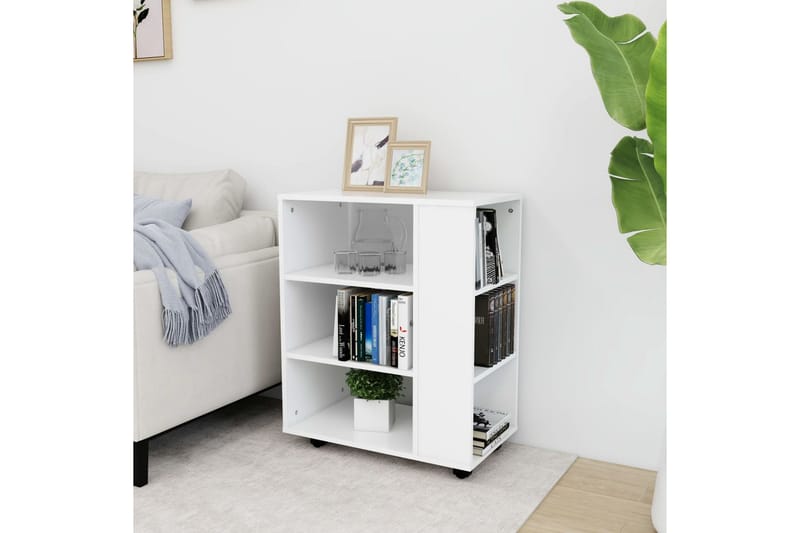 Rulleskap hvit 60x35x75 cm sponplate - Hvit - Oppbevaring - Oppbevaringsmøbler - Kommode - Skuffeseksjon