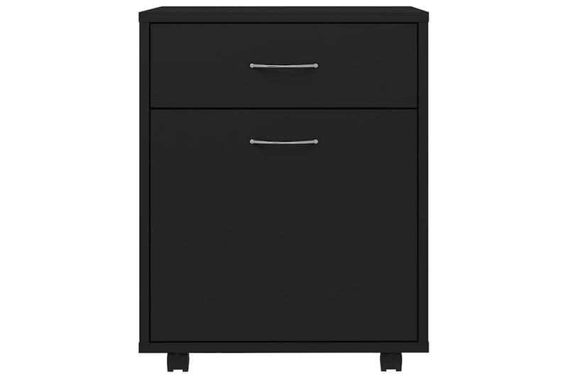 Rulleskap svart 45x38x54 cm sponplate - Svart - Oppbevaring - Oppbevaringsmøbler - Kommode - Skuffeseksjon