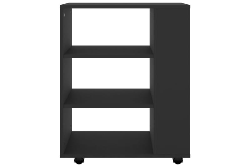 Rulleskap svart 60x35x75 cm sponplate - Svart - Oppbevaring - Oppbevaringsmøbler - Kommode - Skuffeseksjon