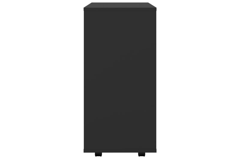 Rulleskap svart 60x35x75 cm sponplate - Svart - Oppbevaring - Oppbevaringsmøbler - Kommode - Skuffeseksjon