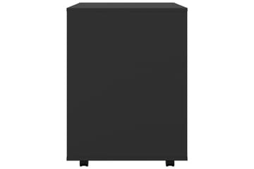 Rulleskap svart 60x53x72 cm sponplate - Svart - Oppbevaring - Oppbevaringsmøbler - Kommode - Skuffeseksjon