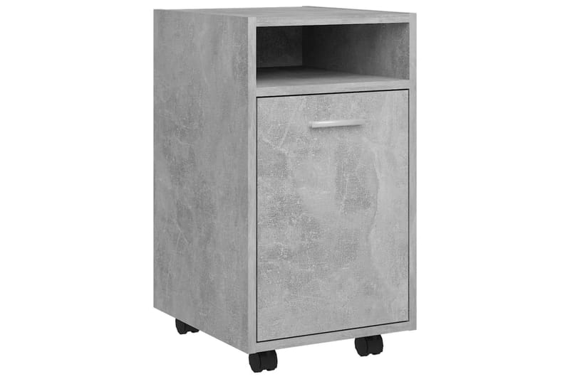 Sideskap med hjul betonggrå 33x38x60 cm sponplater - Grå - Oppbevaring - Oppbevaringsmøbler - Kommode - Skuffeseksjon