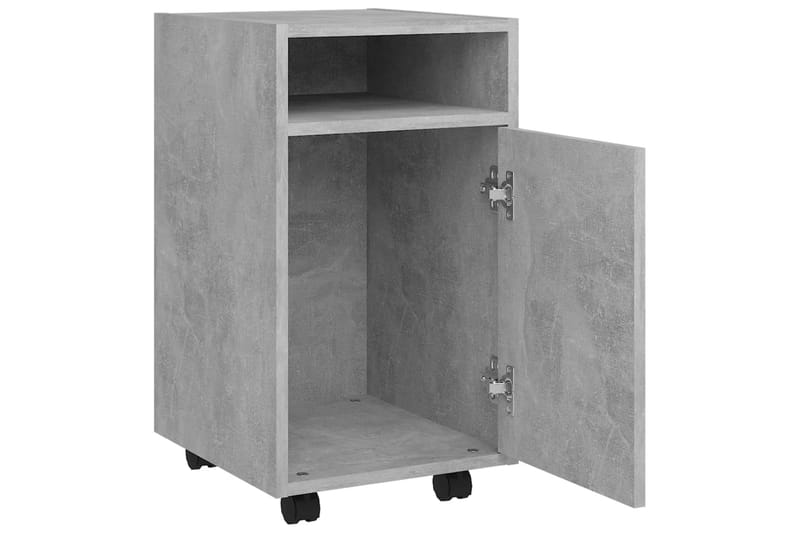 Sideskap med hjul betonggrå 33x38x60 cm sponplater - Grå - Oppbevaring - Oppbevaringsmøbler - Kommode - Skuffeseksjon