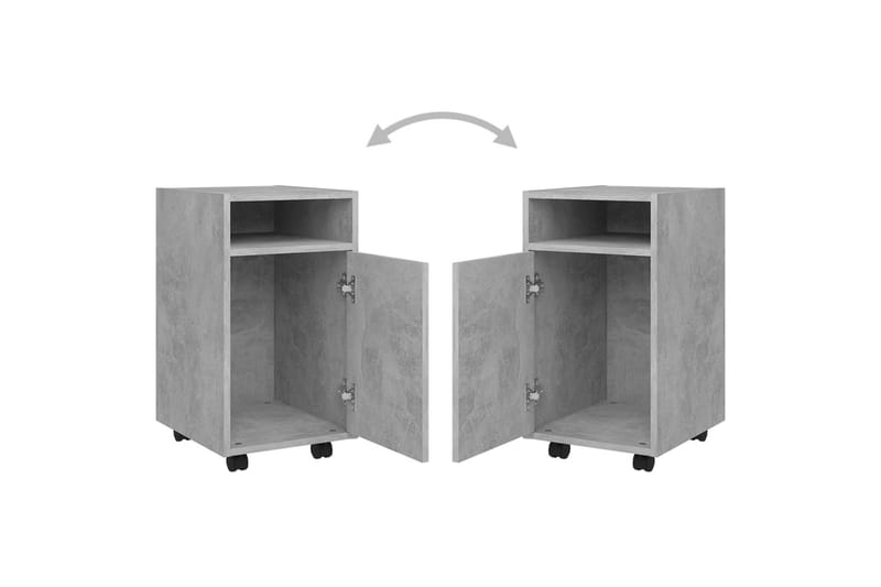 Sideskap med hjul betonggrå 33x38x60 cm sponplater - Grå - Oppbevaring - Oppbevaringsmøbler - Kommode - Skuffeseksjon