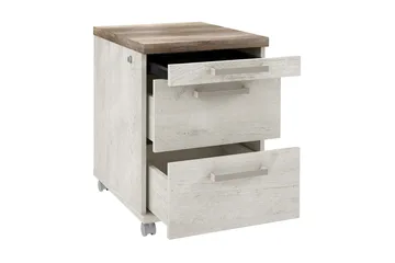 Talebi Hurts med Lås 53x42 cm - Brun / Hvit - Oppbevaring - Oppbevaringsmøbler - Kommode - Skuffeseksjon