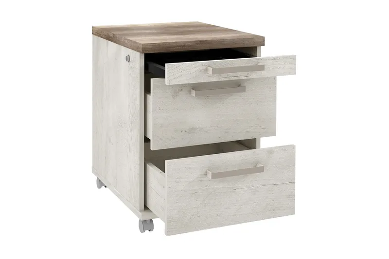 Talebi Hurts med Lås 53x42 cm - Brun / Hvit - Oppbevaring - Oppbevaringsmøbler - Kommode - Skuffeseksjon