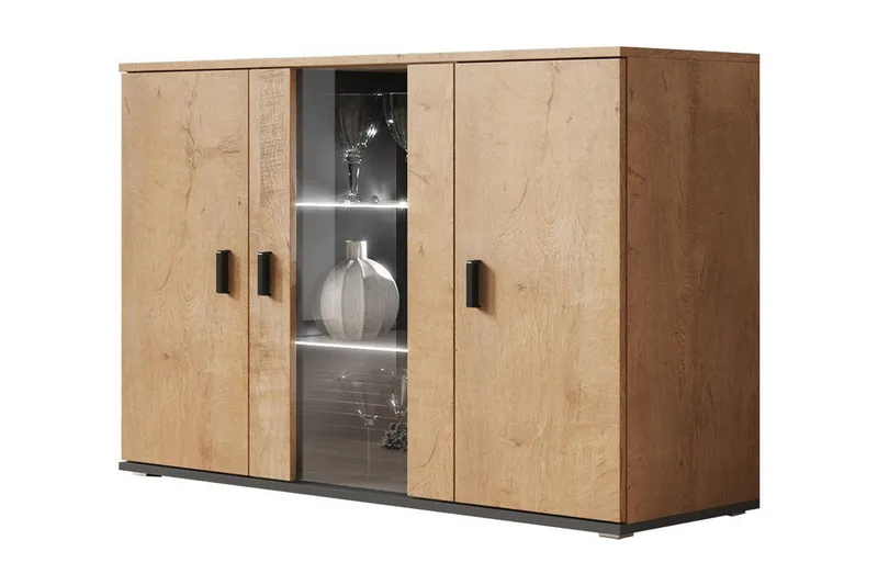 Soho Kommode 41x120 cm LED-belysning, Eik/Svart