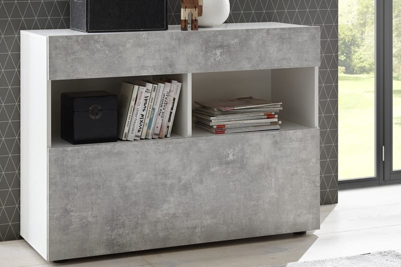 Sorano Kommode 111 cm - Hvit/Grå - Oppbevaring - Oppbevaringsmøbler - Kommode