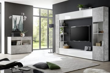 Sorano Kommode 111 cm - Hvit/Grå - Oppbevaring - Oppbevaringsmøbler - Kommode