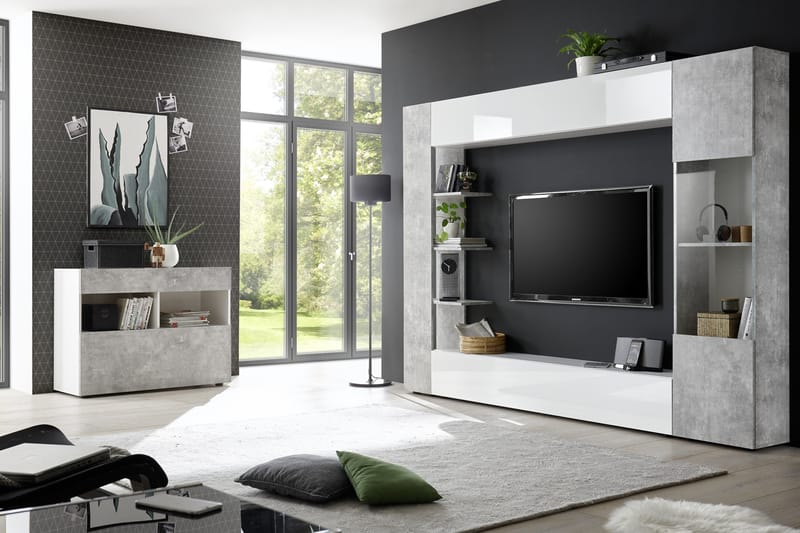 Sorano Kommode 111 cm - Hvit/Grå - Oppbevaring - Oppbevaringsmøbler - Kommode