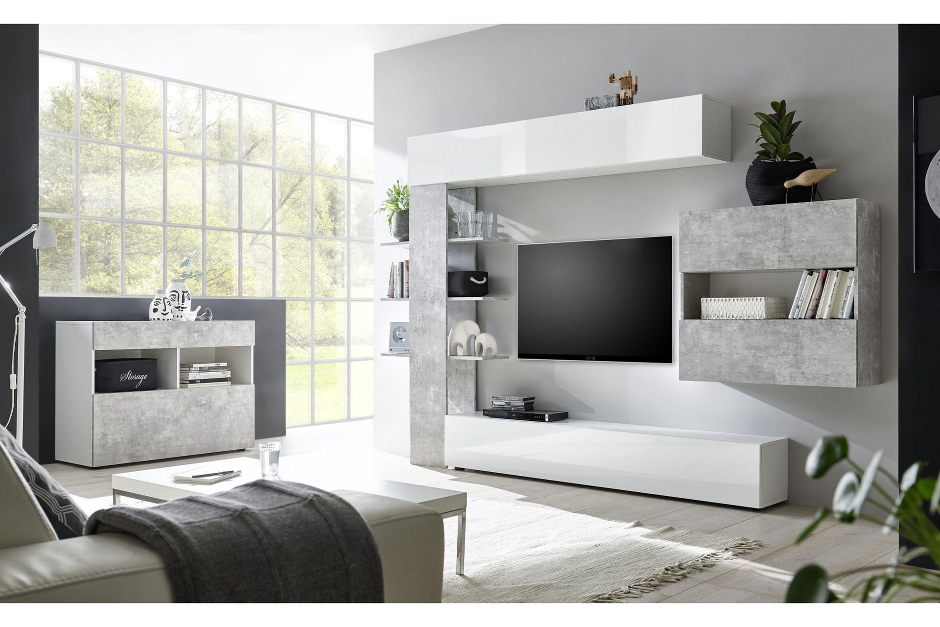 Sorano Kommode 111 cm - Hvit/Grå - Oppbevaring - Oppbevaringsmøbler - Kommode