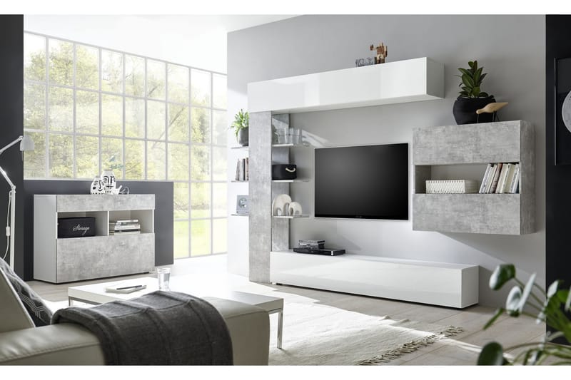 Sorano Kommode 111 cm - Hvit/Grå - Oppbevaring - Oppbevaringsmøbler - Kommode