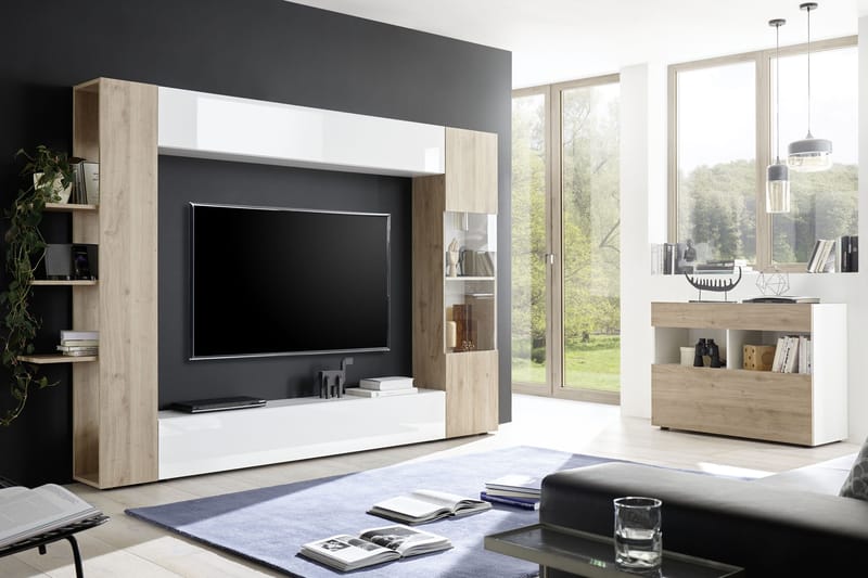 Sorano Kommode 111 cm - Hvit/Tre/Natur - Oppbevaring - Oppbevaringsmøbler - Kommode