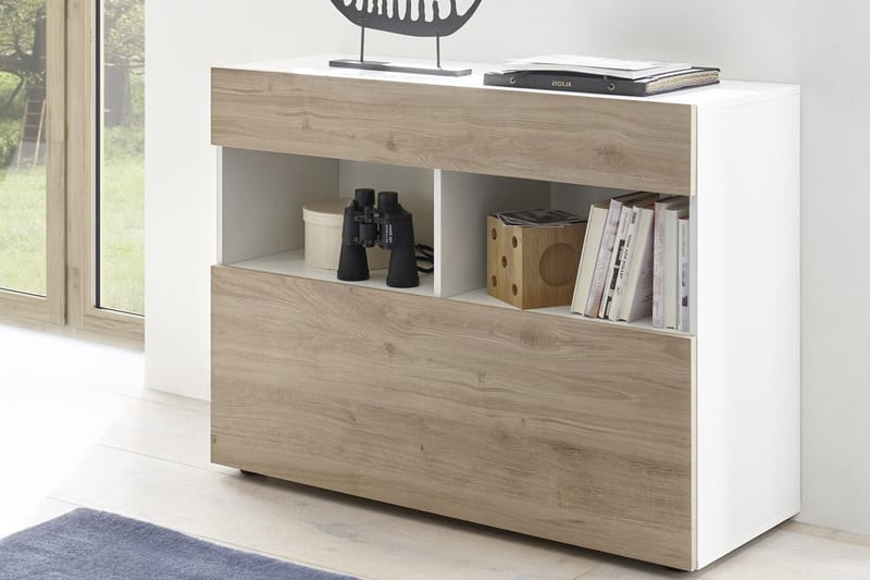 Sorano Kommode 111 cm - Hvit/Tre/Natur - Oppbevaring - Oppbevaringsmøbler - Kommode