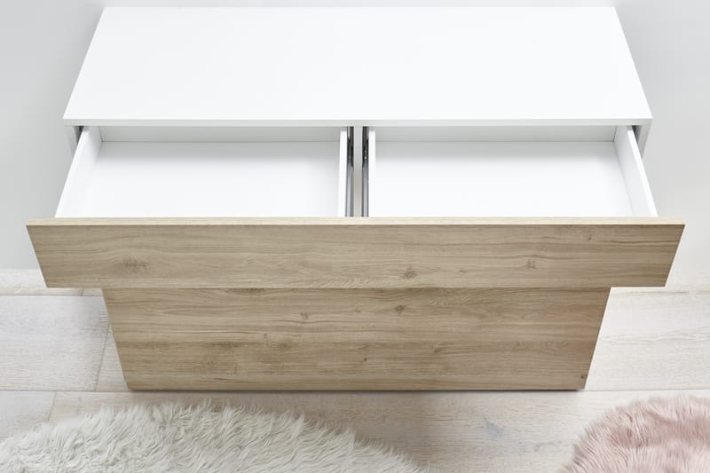 Sorano Kommode 111 cm - Hvit/Tre/Natur - Oppbevaring - Oppbevaringsmøbler - Kommode