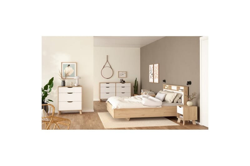 Sumita Kommode 156 cm - Natur/Hvit - Oppbevaring - Oppbevaringsmøbler - Kommode
