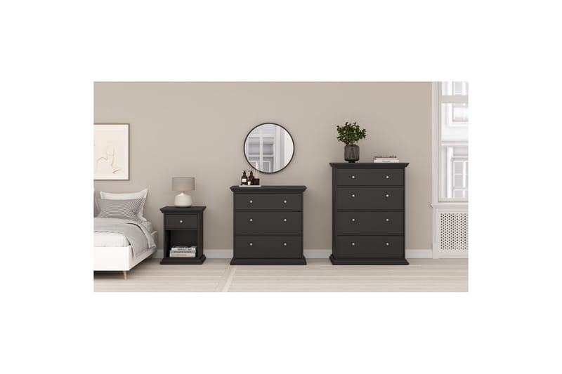 Suneta Kommode 86 cm - Svart - Oppbevaring - Oppbevaringsmøbler - Kommode