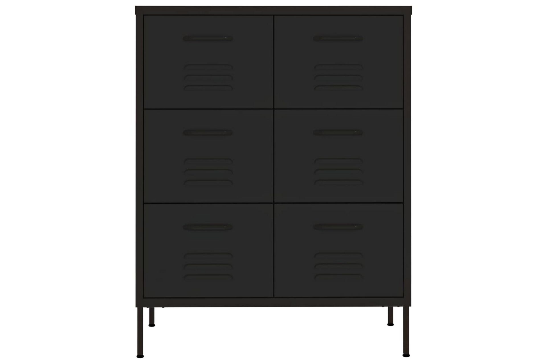 Kommode svart 80x35x101,5 cm stål - Svart - Oppbevaring - Oppbevaringsmøbler - Kommode - Entrekommode