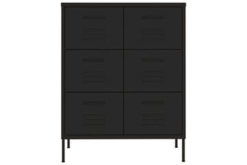 Kommode svart 80x35x101,5 cm stål - Svart - Oppbevaring - Oppbevaringsmøbler - Kommode - Entrekommode