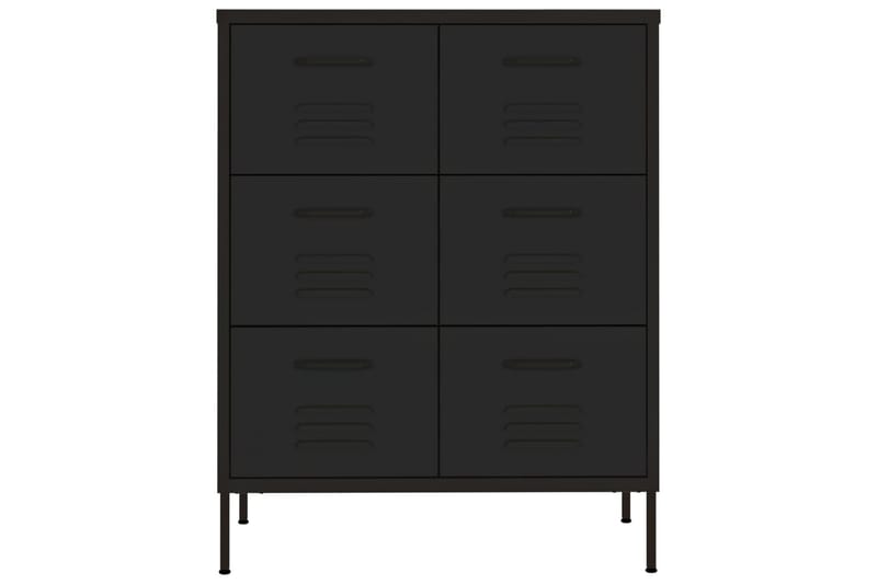 Kommode svart 80x35x101,5 cm stål - Svart - Oppbevaring - Oppbevaringsmøbler - Kommode - Entrekommode