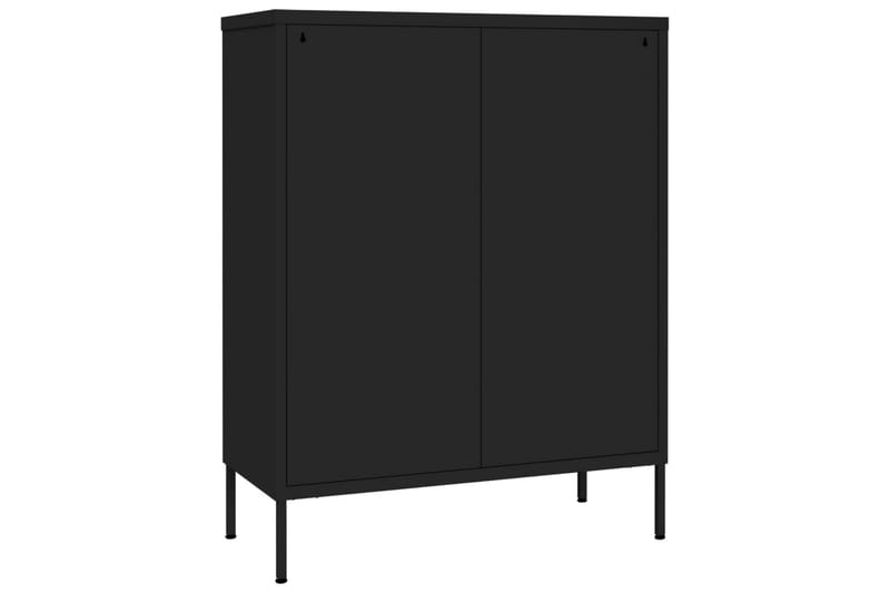 Kommode svart 80x35x101,5 cm stål - Svart - Gangoppbevaring - Entrekommode - Kommode