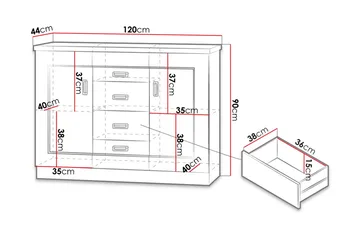 Tadeusz Kommode 120x44x90 cm - Oppbevaring - Oppbevaringsmøbler - Kommode