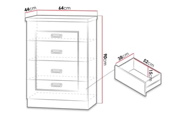 Tadeusz kommode 63x44x90 cm - Oppbevaring - Oppbevaringsmøbler - Kommode - Entrekommode